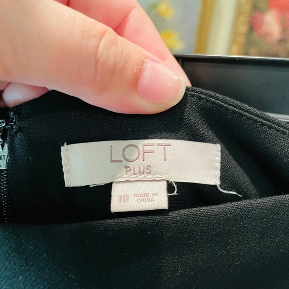 Loft Plus women’s plus size pencil skirt fully lined zip closure SZ 18 black - Picture 4 of 9